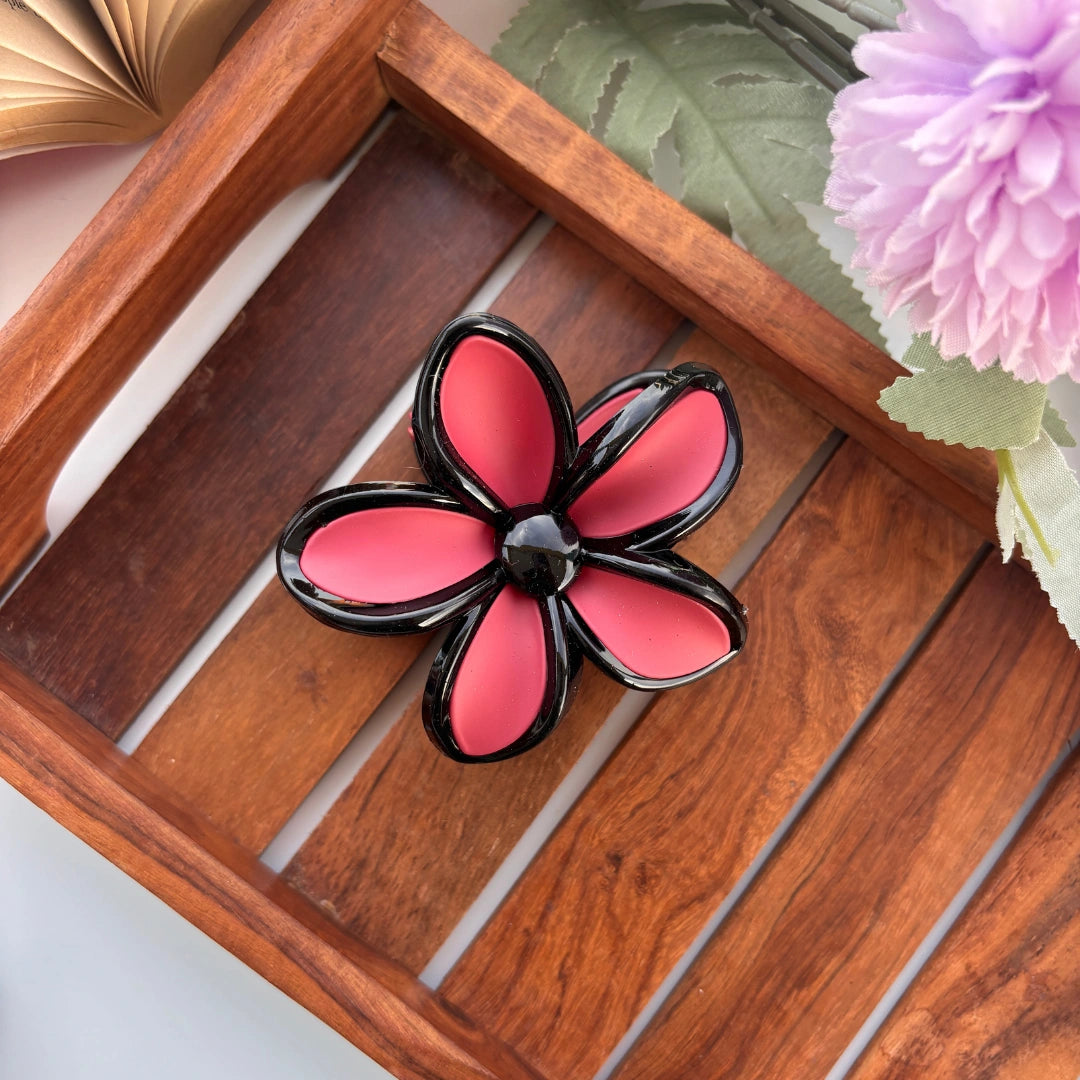 Glossy Petal Flower Hair Claw – Large 🌸✨