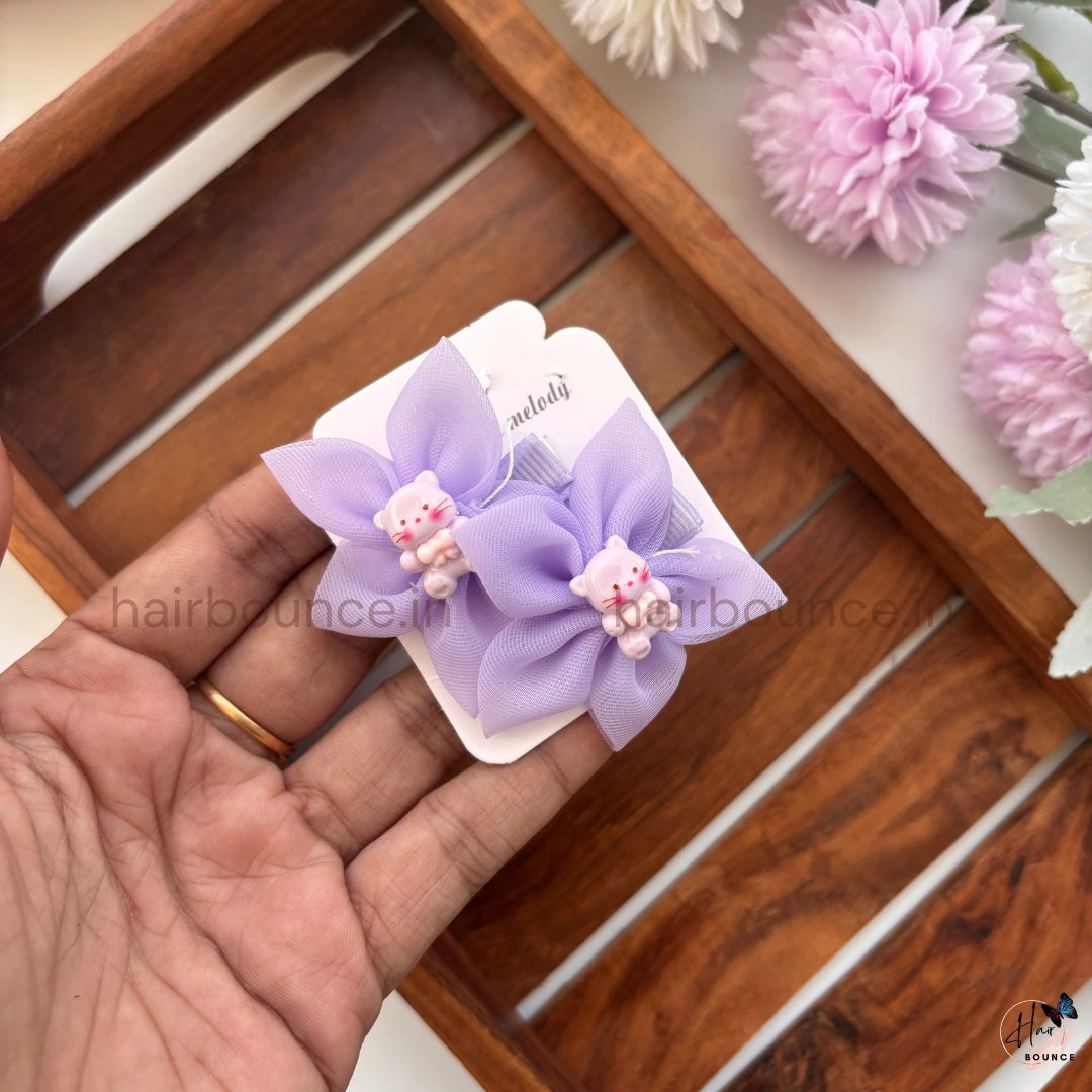 Teddy Blossom Kids Hair Clip Set