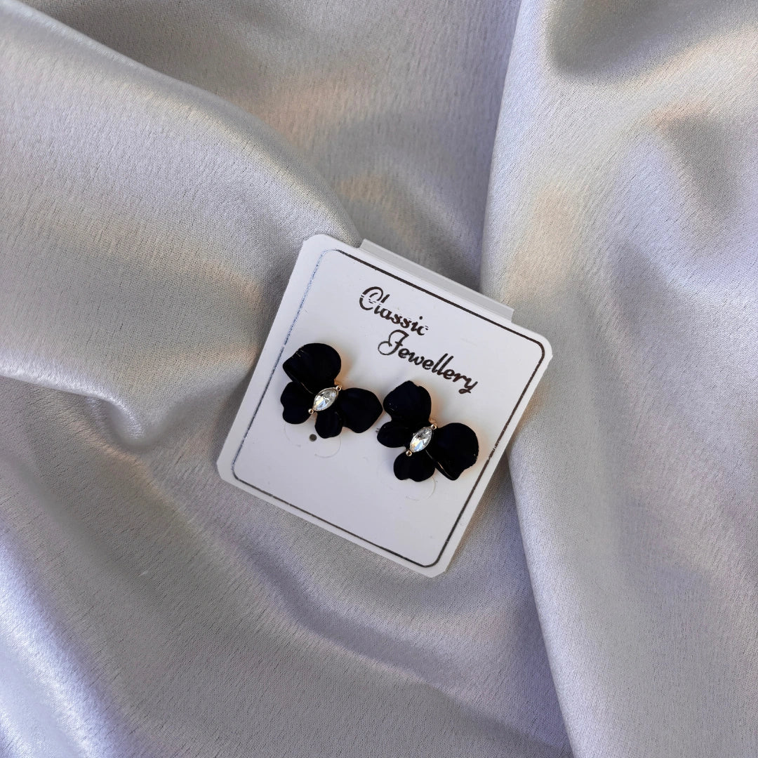 Crystal Petal Enamel Earrings