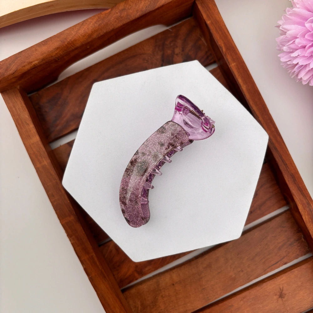 Floral Print Banana Hair Clip - Medium