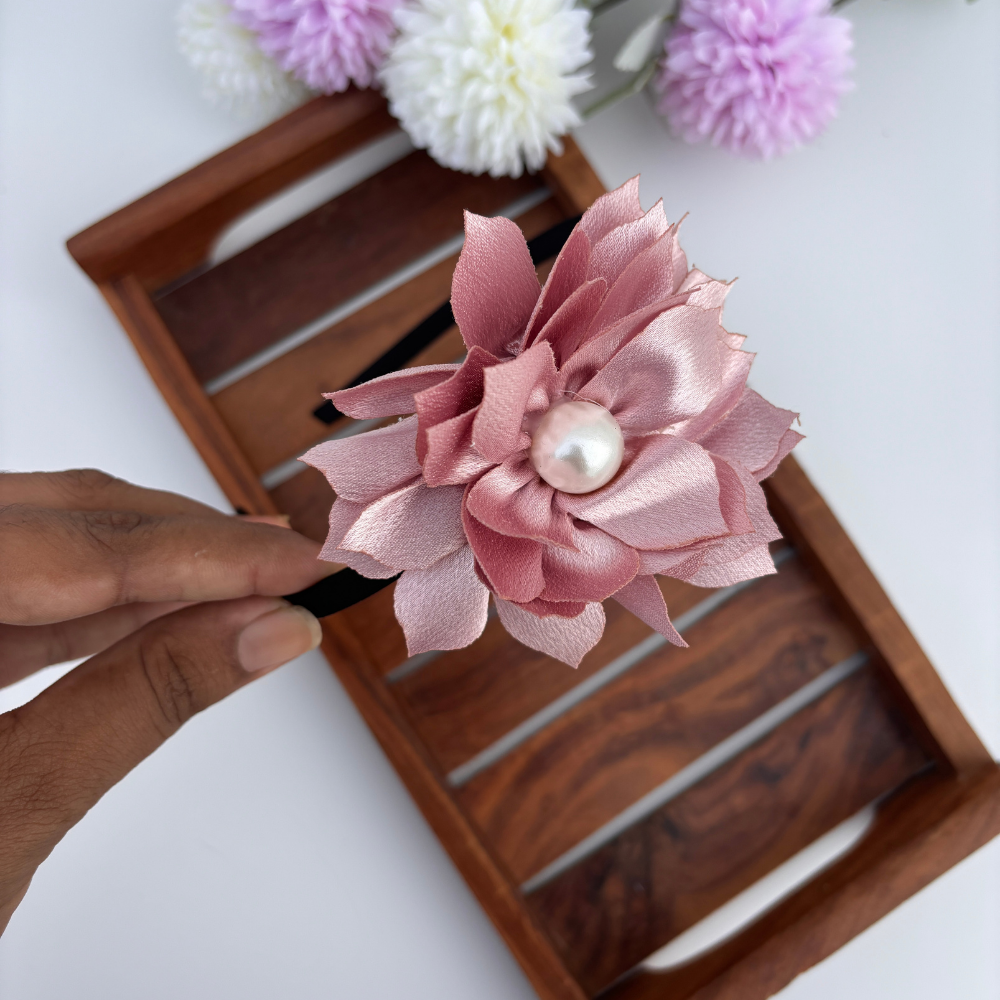 Satin Bloom Pearl Headband