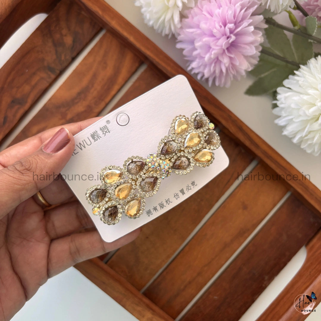 Rosé Prism Floral Bar Clip