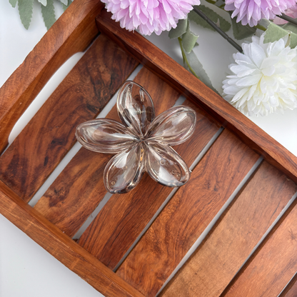 Bright Shades Glassy Flower Hair Claw - Large