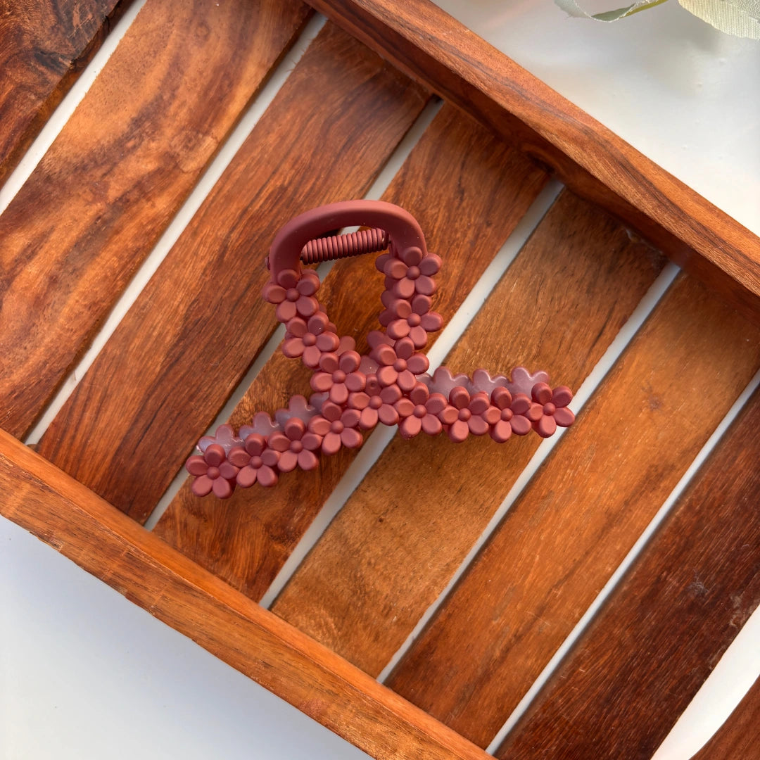 Colourful Loop Flower Hair Claw - Large