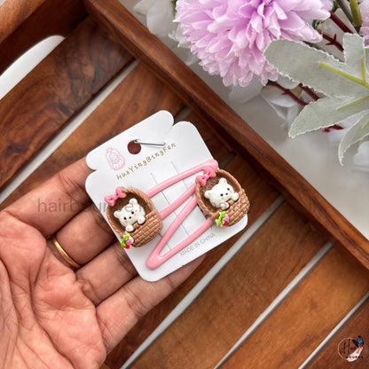 Cute Bear Snap Hair Clips – Pack of 2