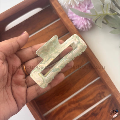Marble Swirl Rectangle Hair Claw – Large
