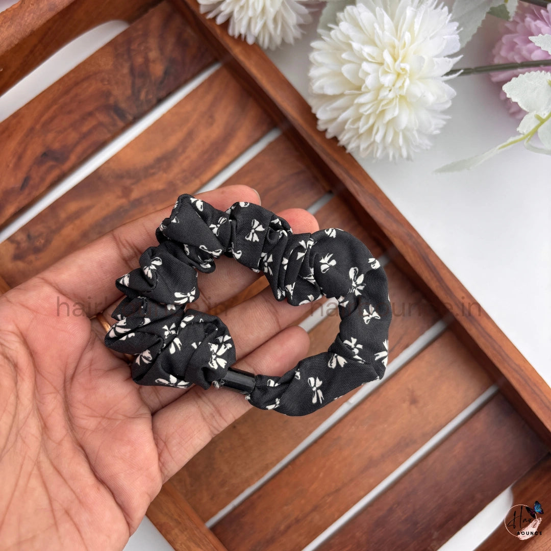 Dainty Bow Print Scrunchie Hair Tie