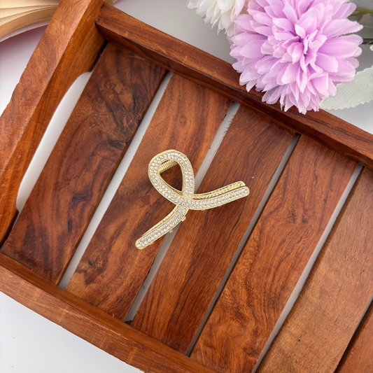 Stone Filled  Loop Hair Claw - Medium