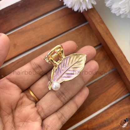 Metallic Leaf Hair Claw -  Medium