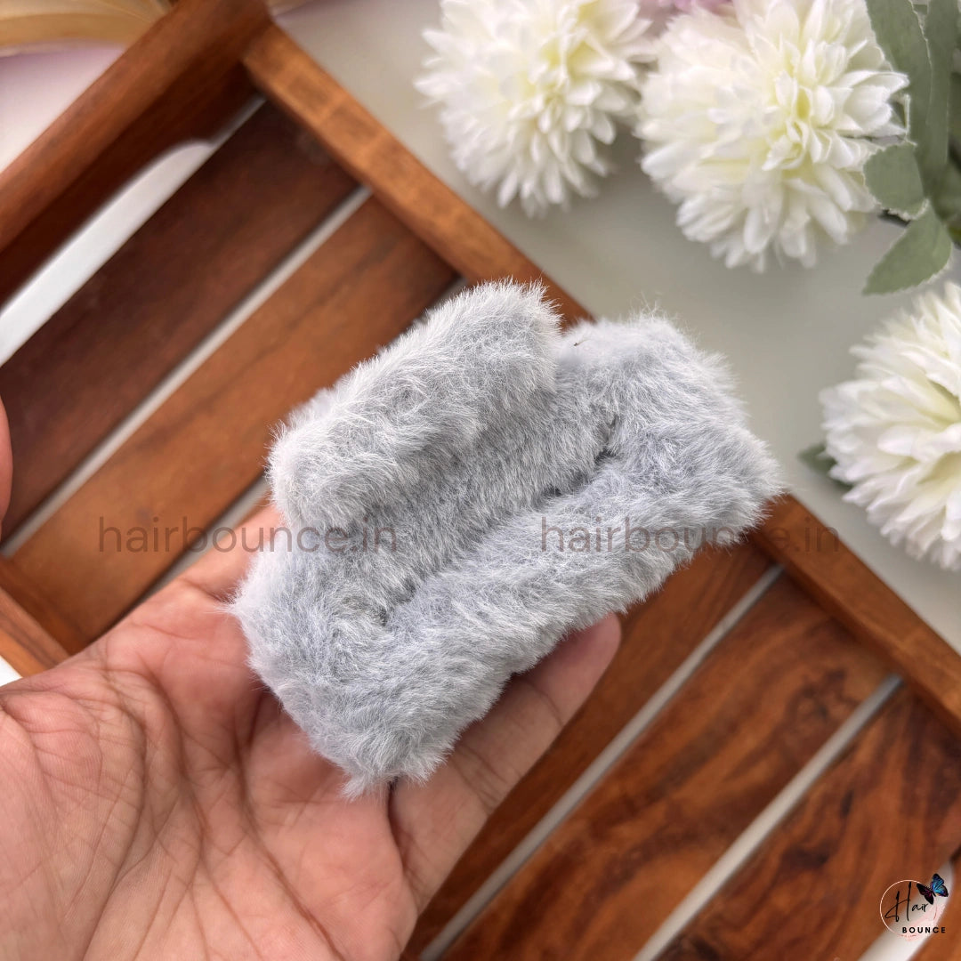 Rectangle Fur Hair Claw - Large
