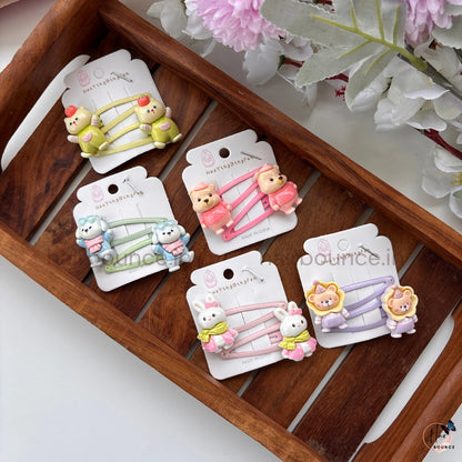 Cute Animal Snap Hair Clips – Pack of 2