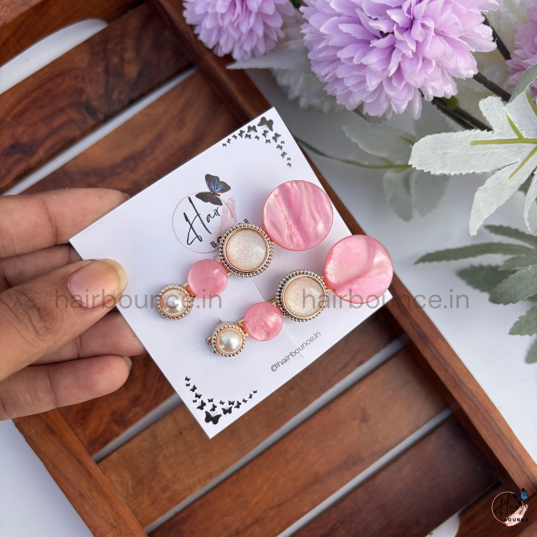 Blush Charm Hair Clip Set