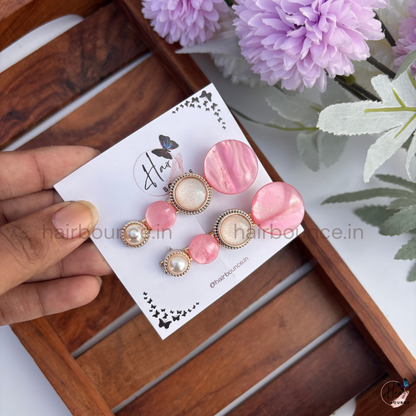Blush Charm Hair Clip Set