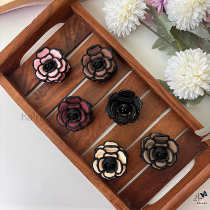 Elegant Bloom Rose Hair Claw – Medium