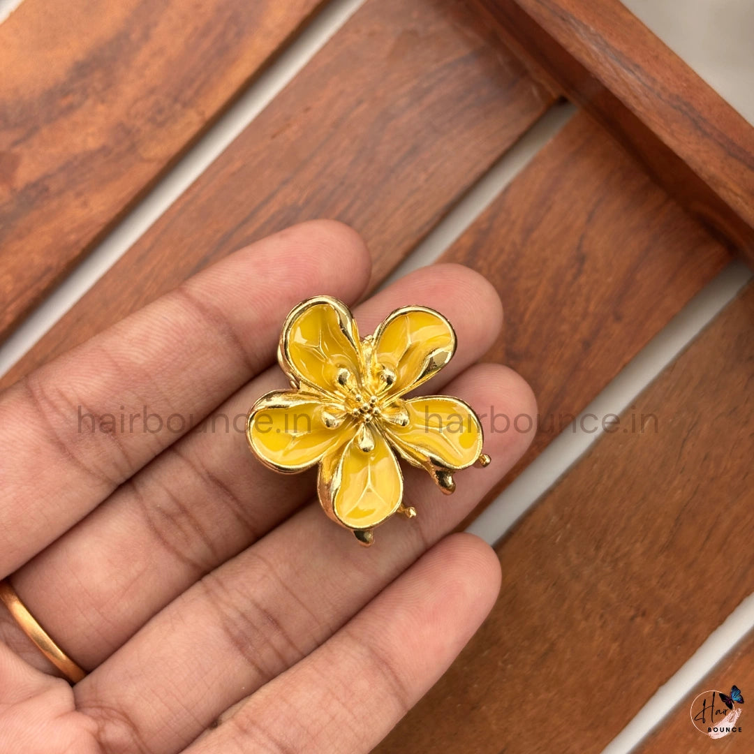 Floral Bloom Metal Hair Claw Clip- Small