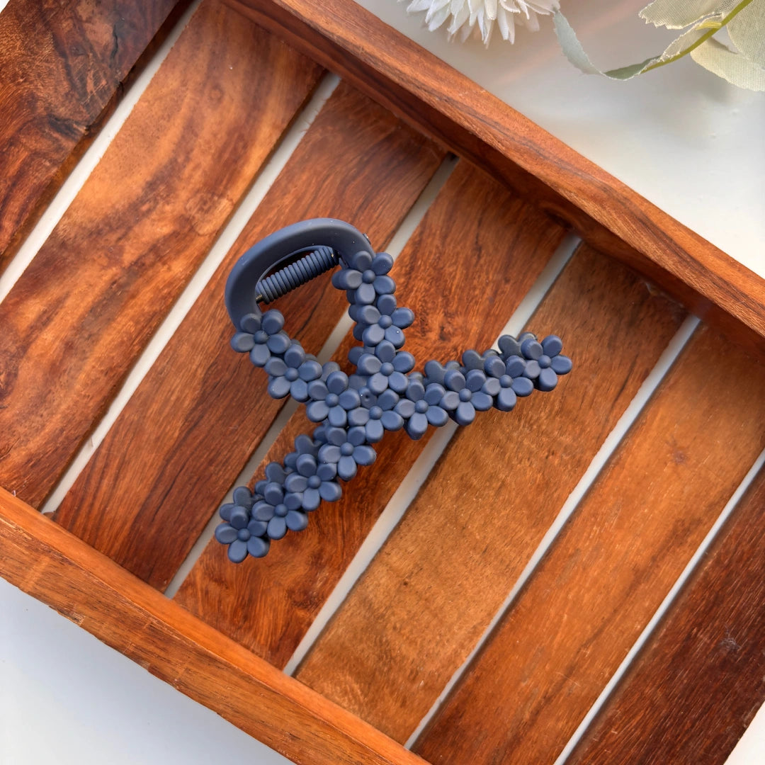 Colourful Loop Flower Hair Claw - Large