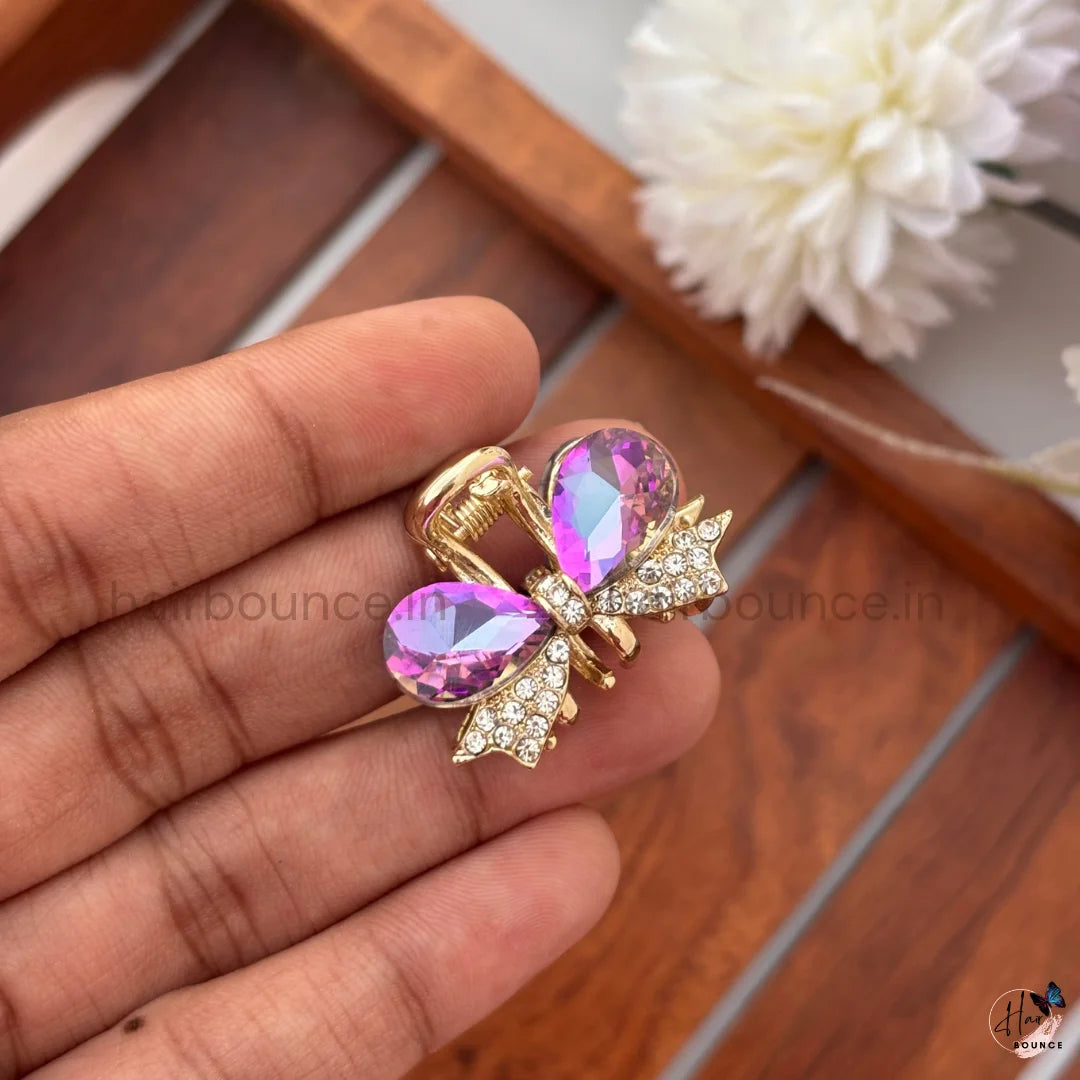 Crystal Bow Mini Hair Claw