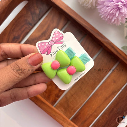 Cute Pastel Bow Hair Clips