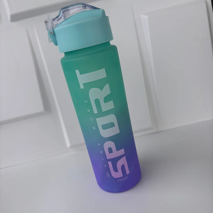 Gradient Sport Motivational Water Bottle – 750ml (Flip-Top Lid)
