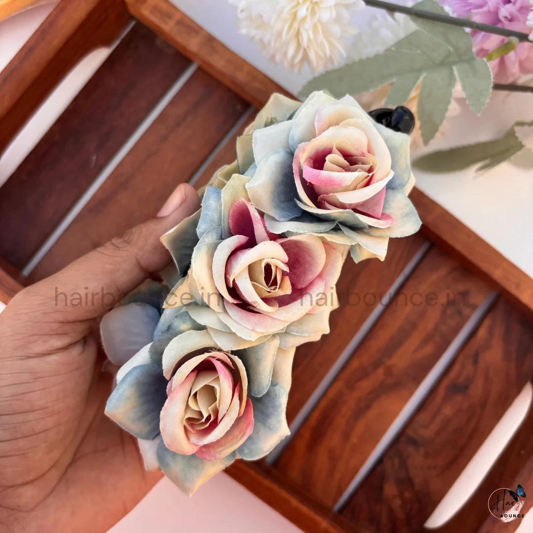 Vintage Rose Artificial Flower Banana Hair Clip – Large