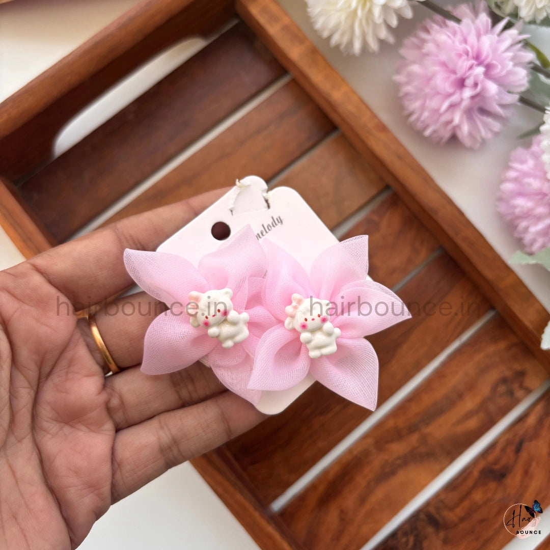 Teddy Blossom Kids Hair Clip Set