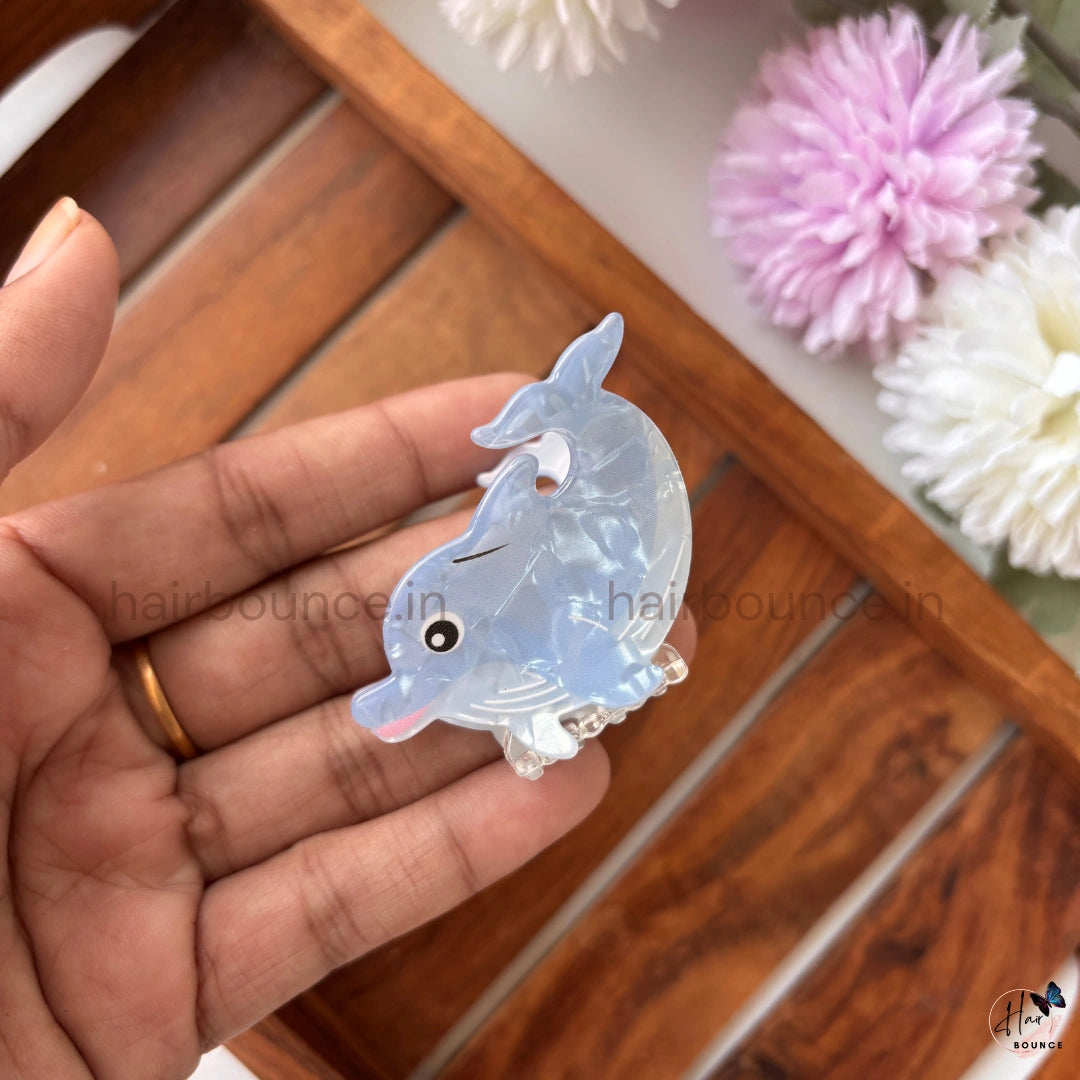 Cute Ocean Animal Hair Claw Clips – Dolphin, Fish & Shell Mini Claw Clips for Girls & Kids