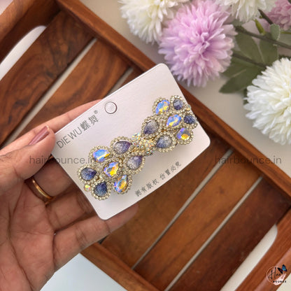 Rosé Prism Floral Bar Clip