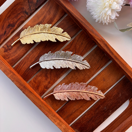 Metallic Feather Hair Clip