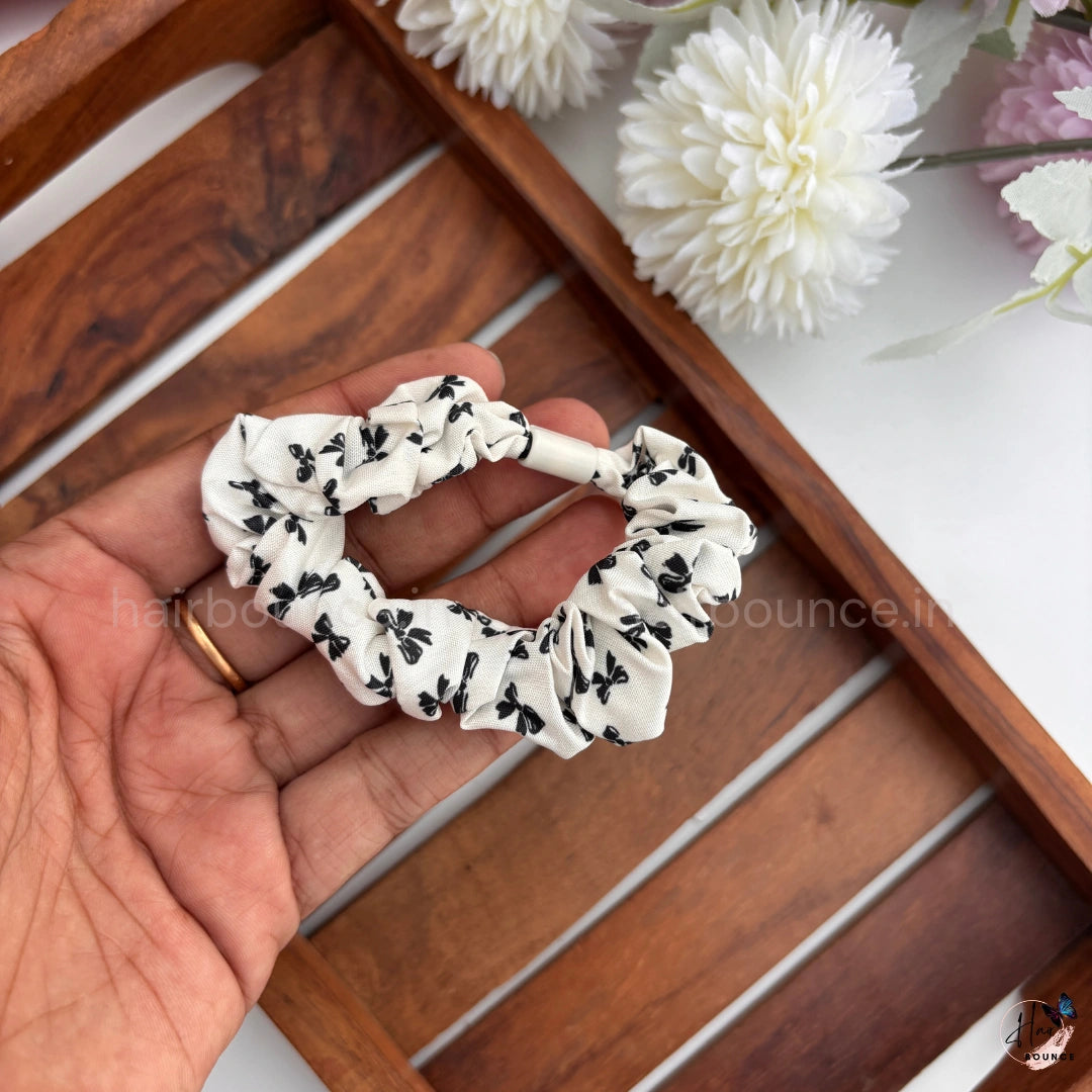 Dainty Bow Print Scrunchie Hair Tie