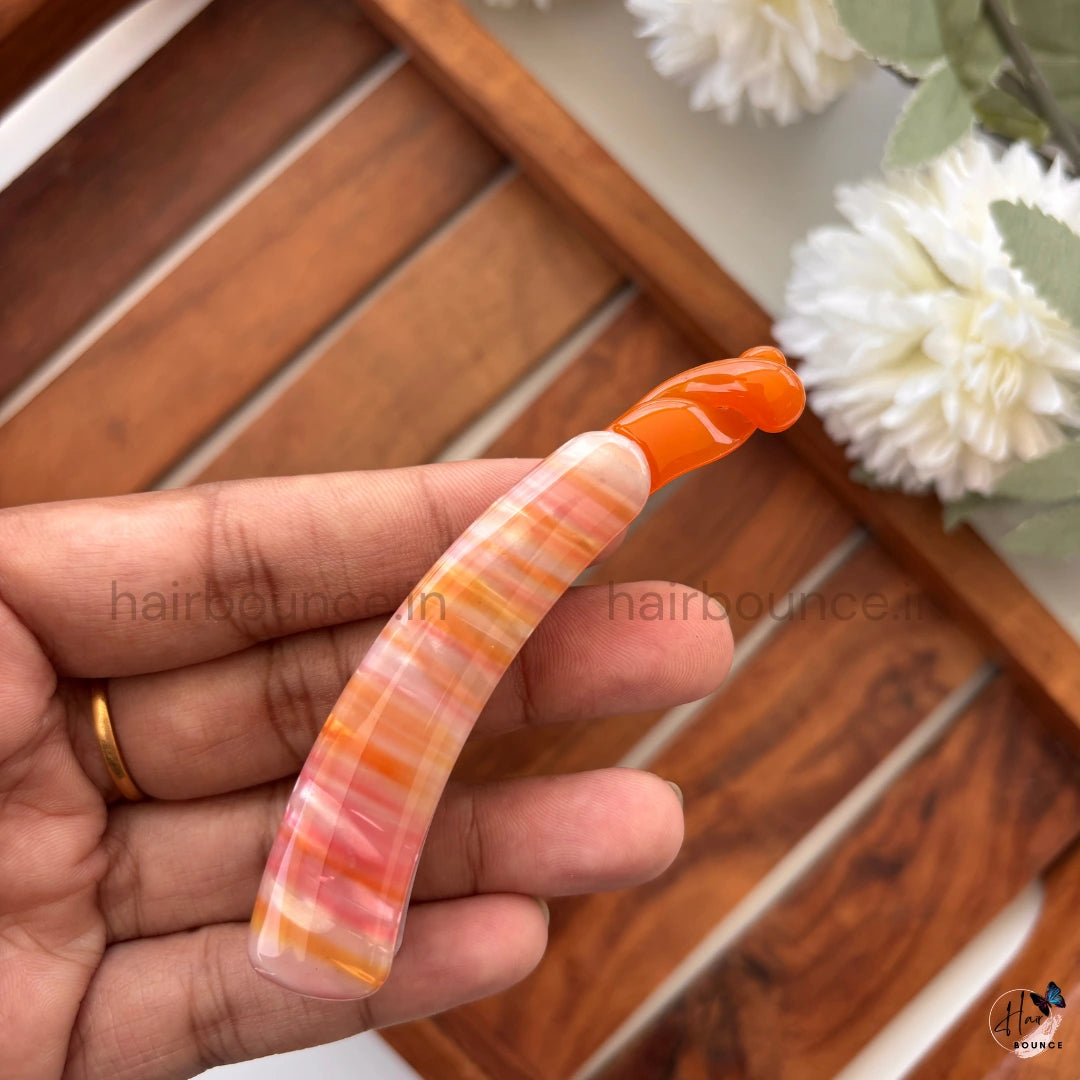 Striped Banana Hair Clip – Medium