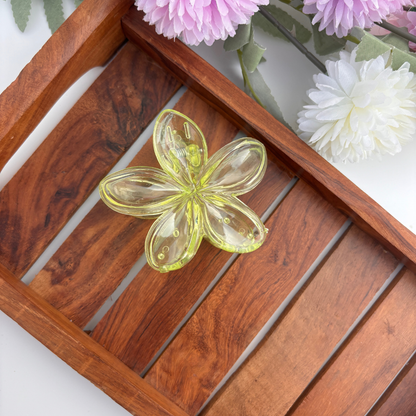 Bright Shades Glassy Flower Hair Claw - Large