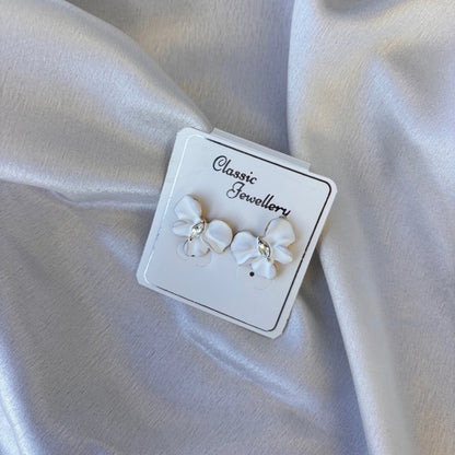 Crystal Petal Enamel Earrings