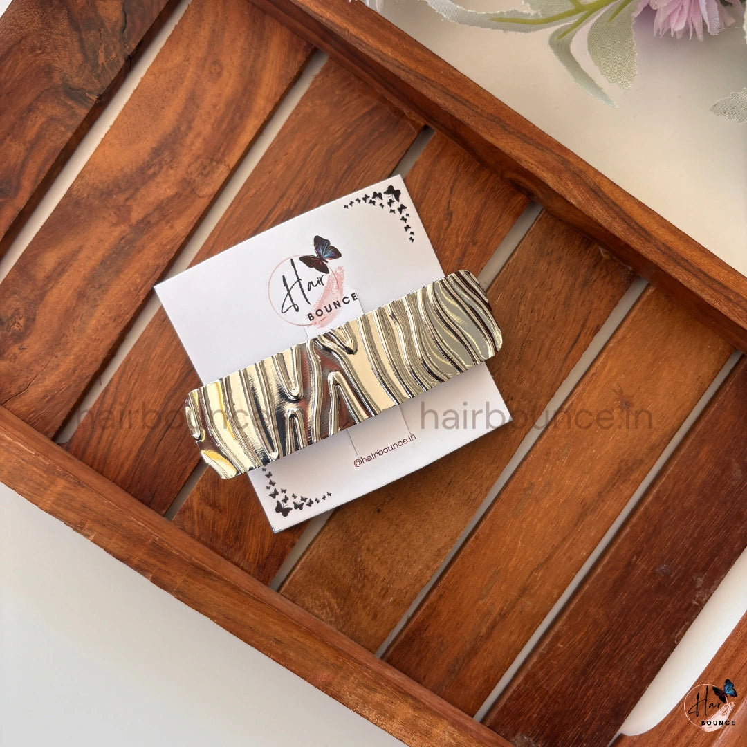 Mirage Wave Metallic Barrette – Sculpted Luxe Collection
