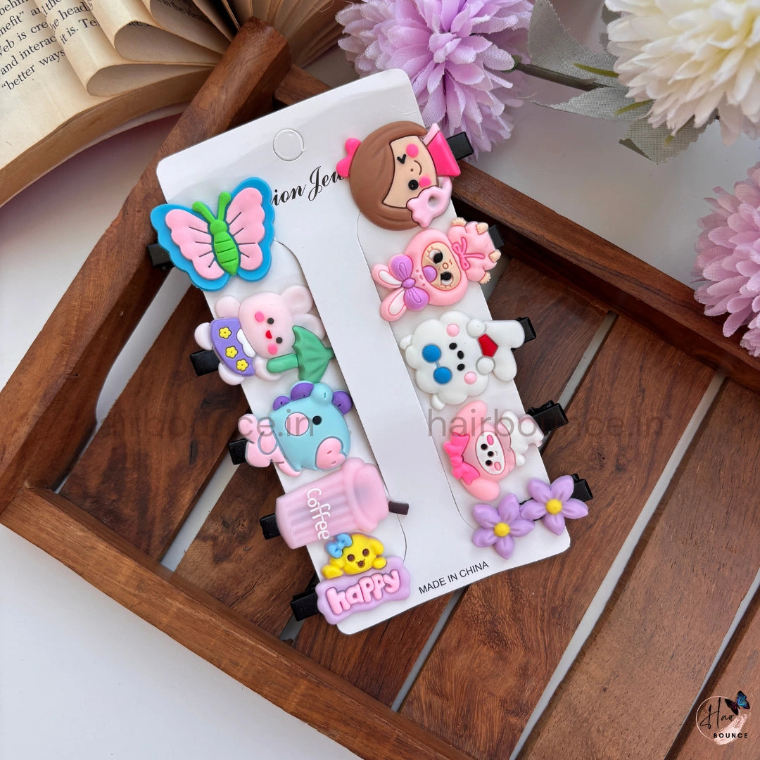 Rainbow Playtime Kids Hair Clip Set