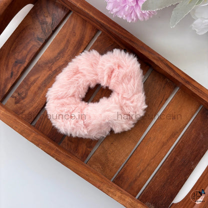 Fluffy Faux Fur Hair Scrunchie – Soft Plush Elastic Hair Tie