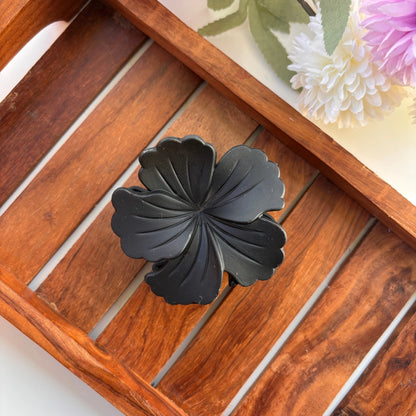 Matte Finish Hibiscus Hair Claw - Large