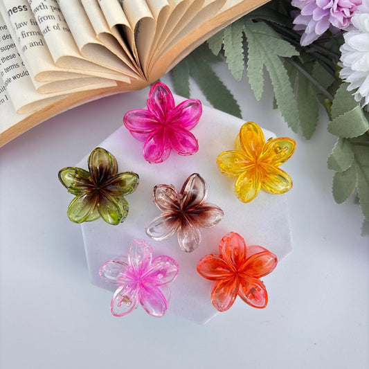 Glassy Flower Hair Claw - Small