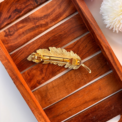 Metallic Feather Hair Clip