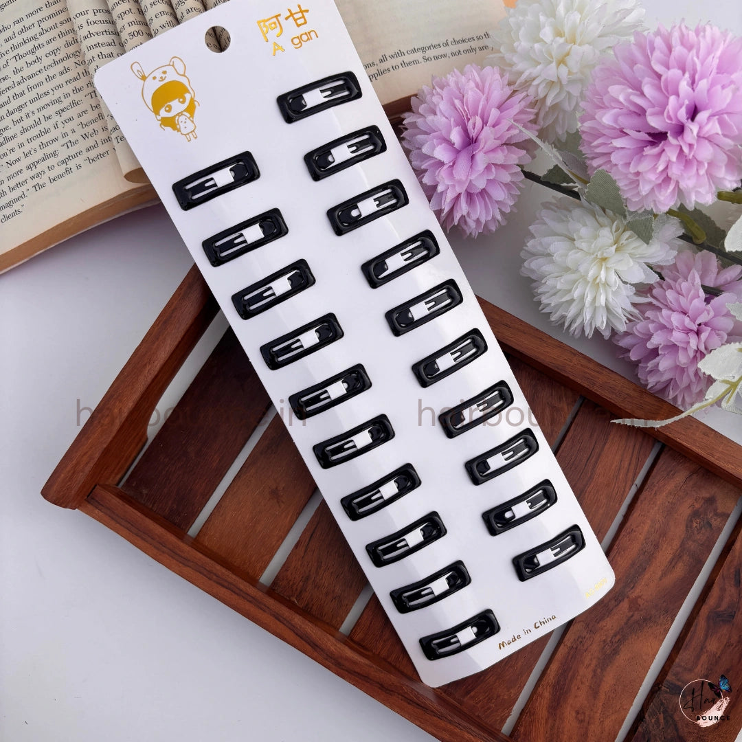 Rectangle Snap Hair Clips for Women & Girls – Pack of 20 | Everyday Hair Styling Clips / Small