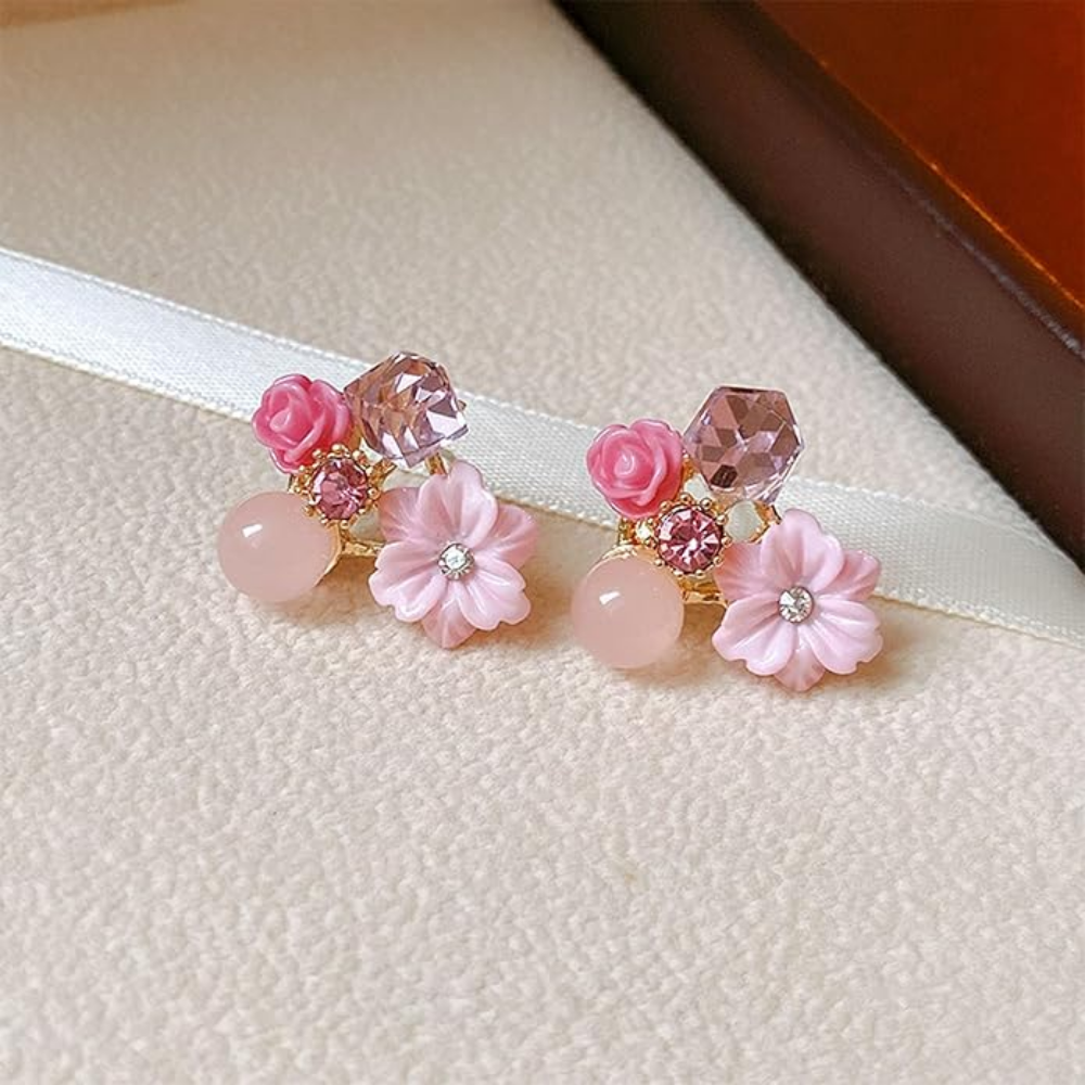 Pink Floral Earrings
