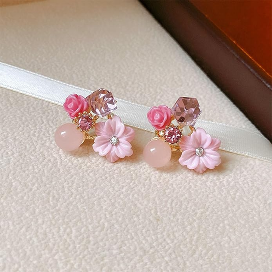 Pink Floral Earrings