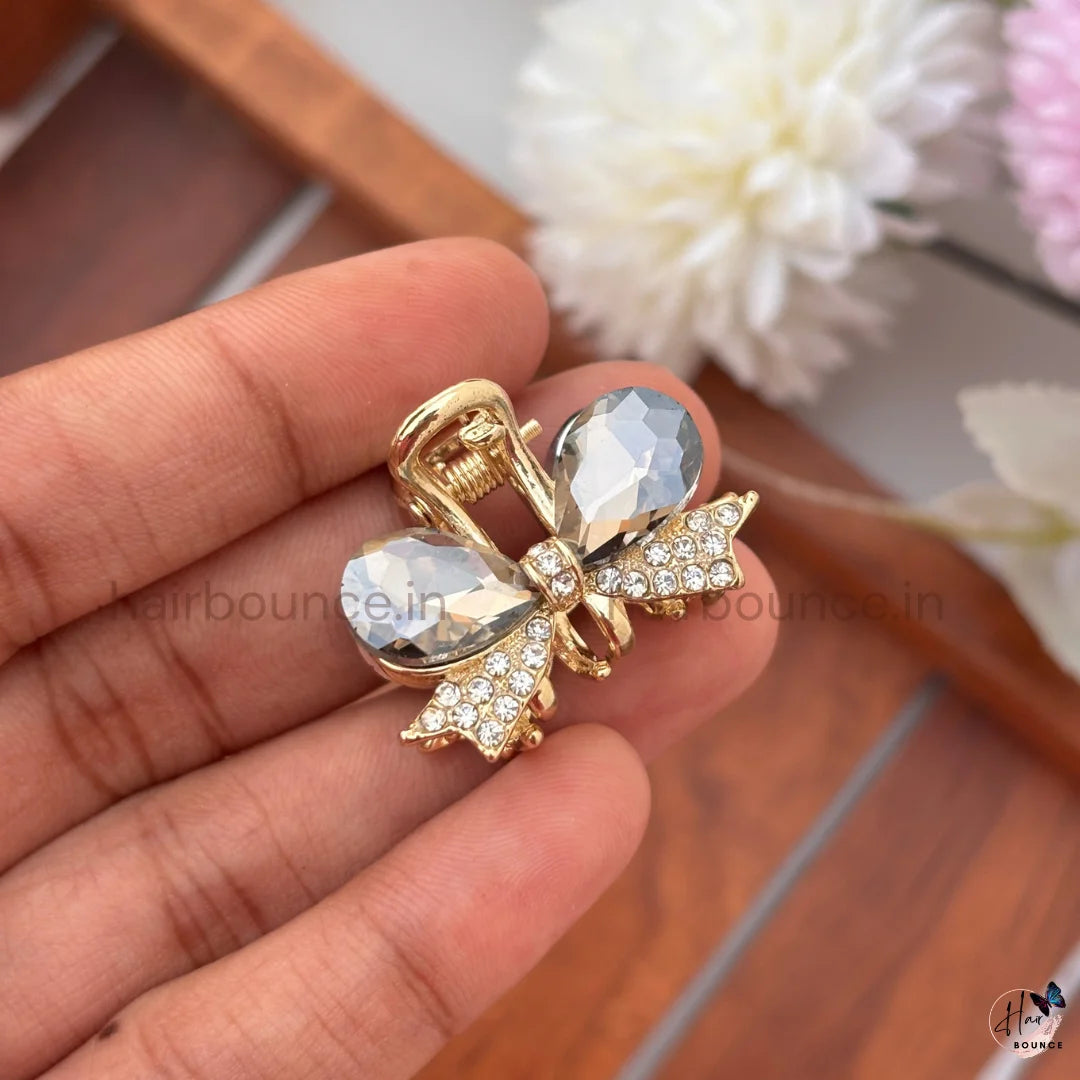 Crystal Bow Mini Hair Claw
