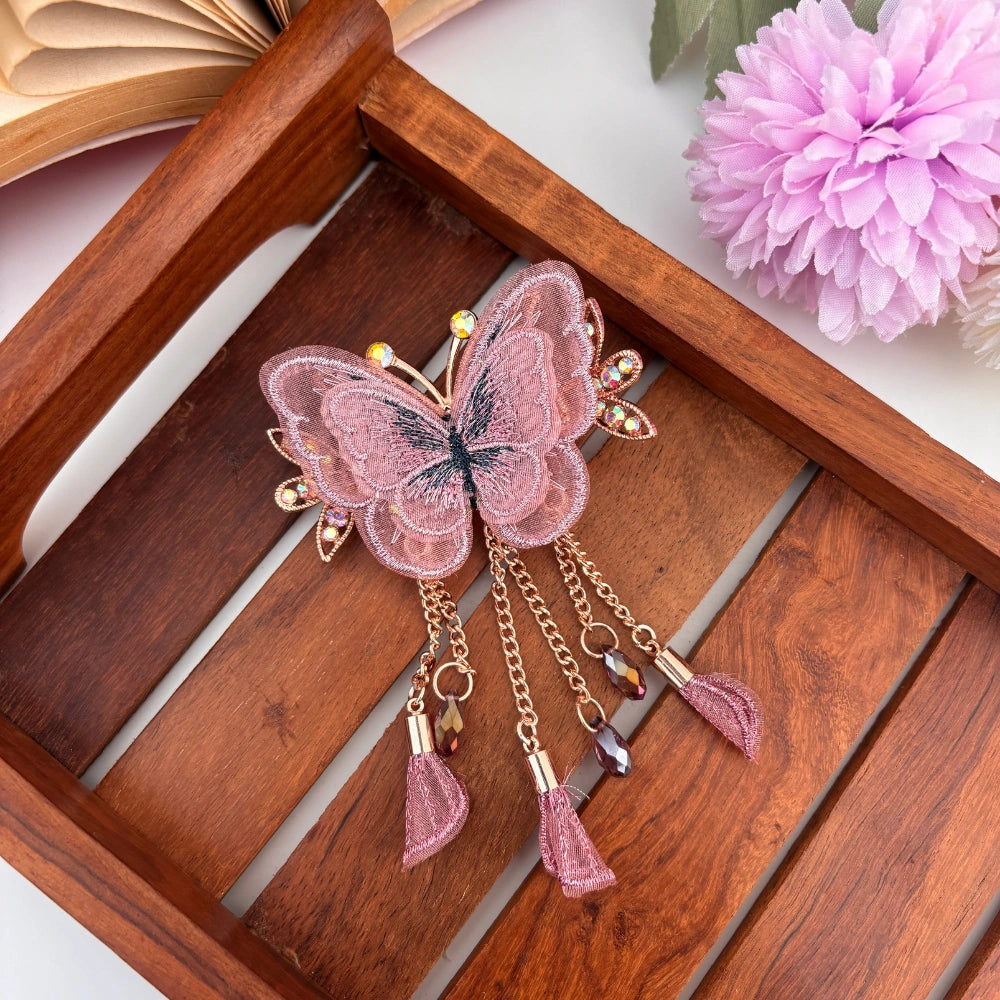 Butterfly Tassel Hair Claw