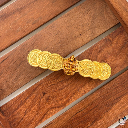 Goddess Lakshmi Coin Center Hair Clip