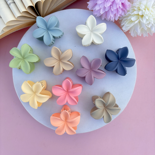Colourful Bright Shades Lilly Flower Hair Claw Small - Pack of 2/ Assorted Colours