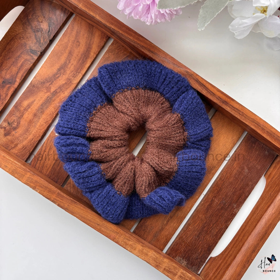 Cozy Duo Knit Winter Scrunchie