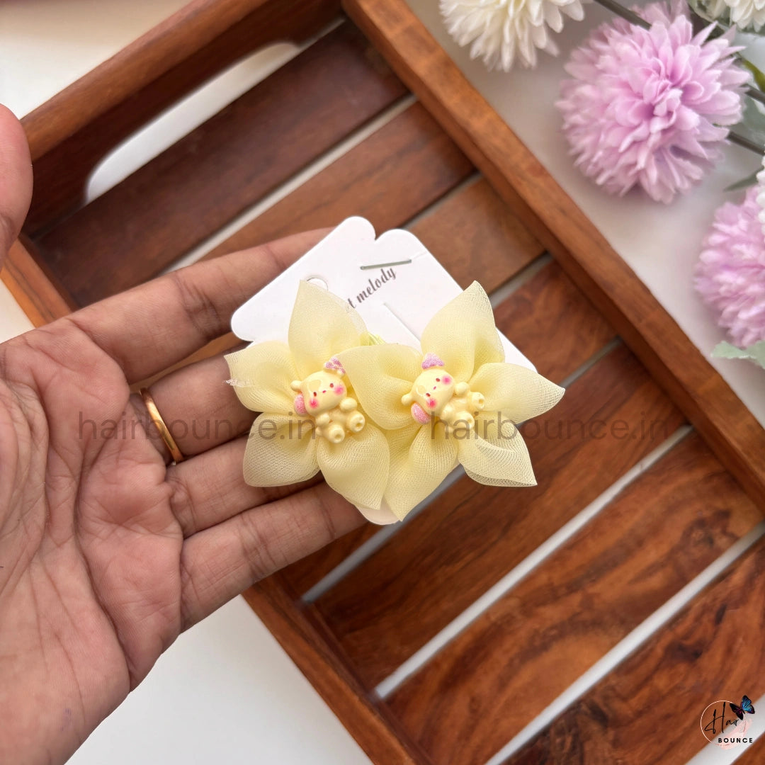 Teddy Blossom Kids Hair Clip Set
