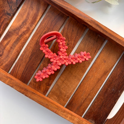 Colourful Loop Flower Hair Claw - Large
