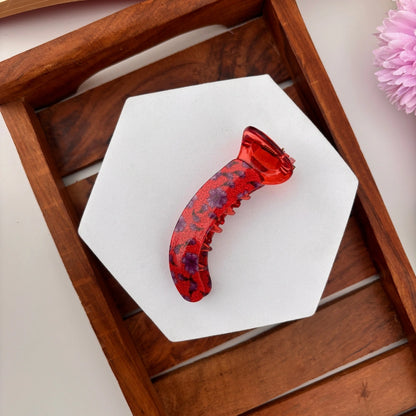 Floral Print Banana Hair Clip - Medium