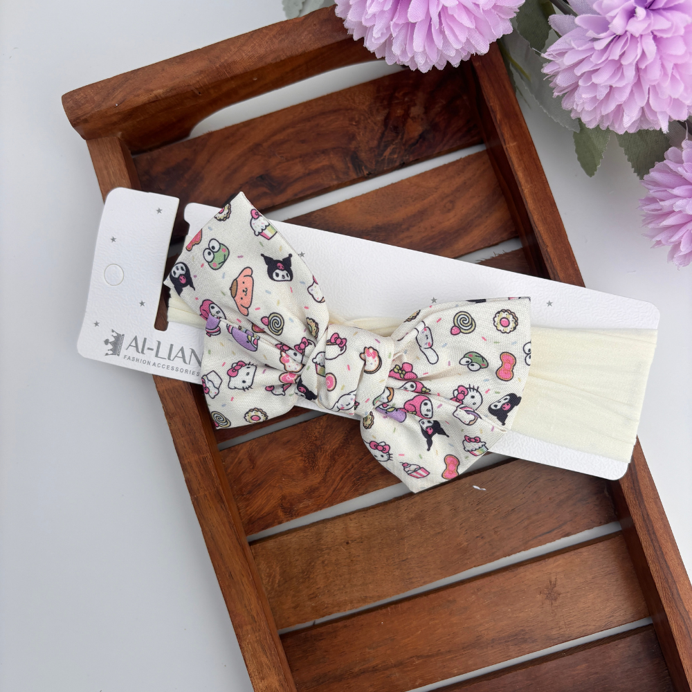 Kitty Printed  New Born Headband